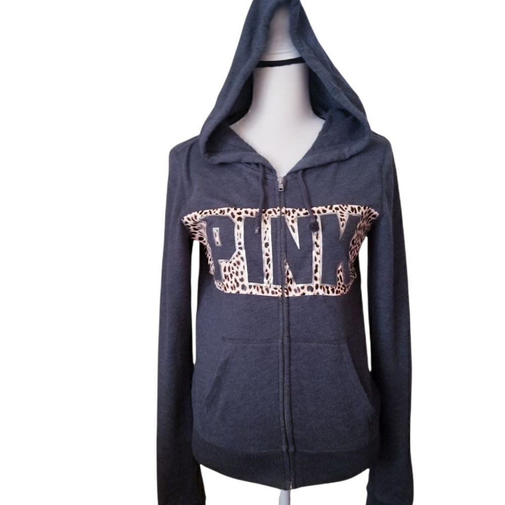 Victoria's Secret Pink full zip leopard hoodie
